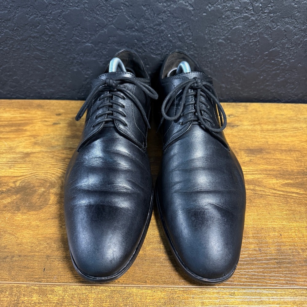 BOSS Hugo Boss 50299345 Black Leather Derby Dress Shoes Mens Size 8 - Picture 2 of 7